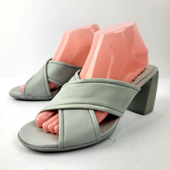 Naturalizer Women's Genn Rhythm Criss Cross Front Slip On Heels Shoes Gray 7.5 - Picture 1 of 11